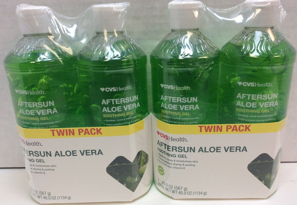 Aloe Vera Moisturizing Gel for Sunburn Relief - Paraben-Free, 80 OZ Lot of 4