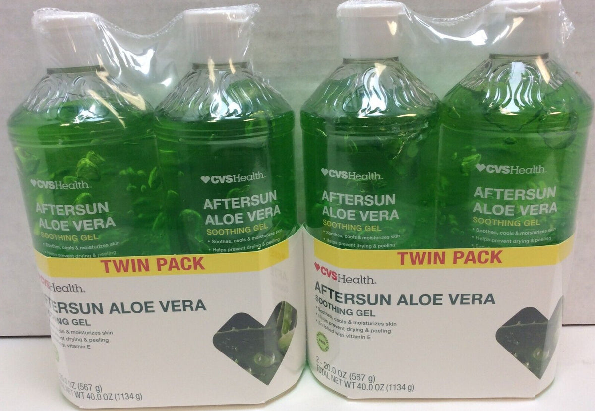 Aloe Vera Moisturizing Gel for Sunburn Relief - Paraben-Free, 80 OZ Lot of 4