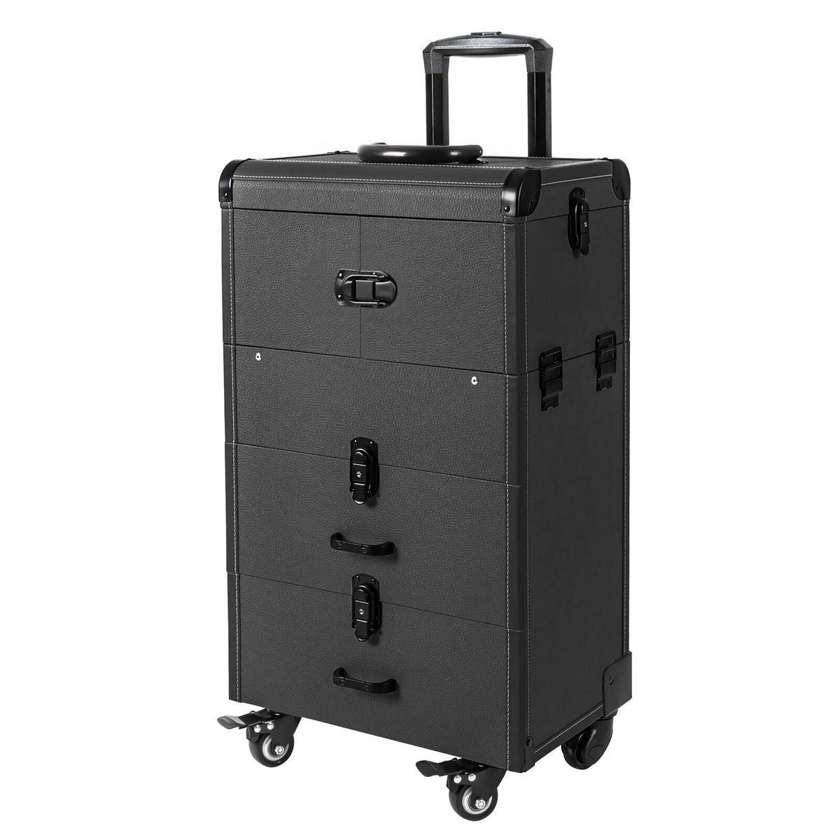 Rolling Makeup Case with Lockable Trolley Organizer, Large Capacity