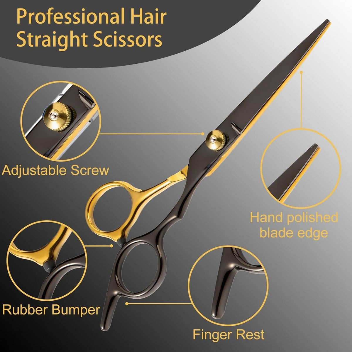 Professional Hair Cutting Scissors Set with Thinning Shears - 15 pcs Hairdressing Kit