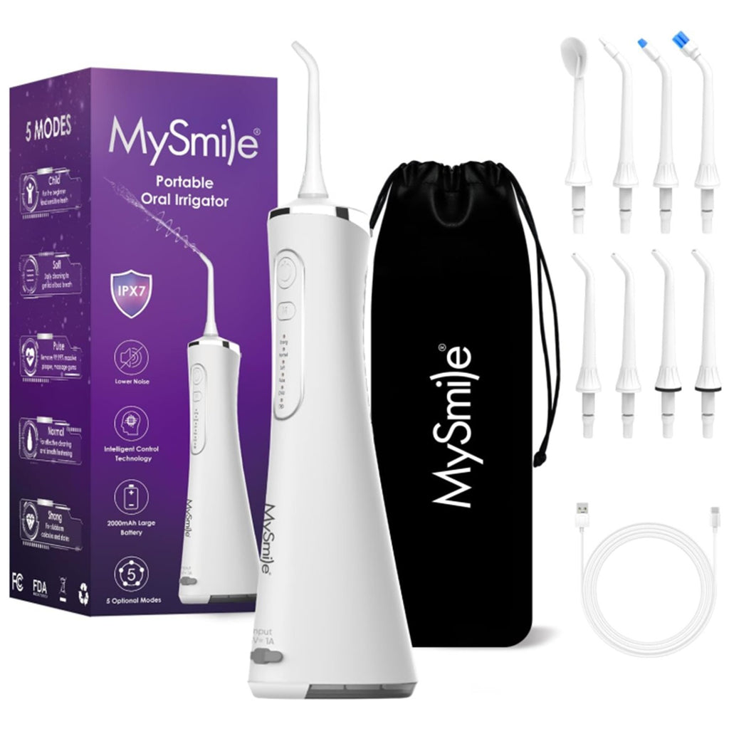 Cordless Water Flosser with 8 Nozzles, Oral Irrigator for Dental Cleaning