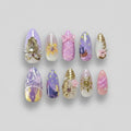 Tangled Rapunzel Castle Flower Bow Frame False Nails - Press-On Set