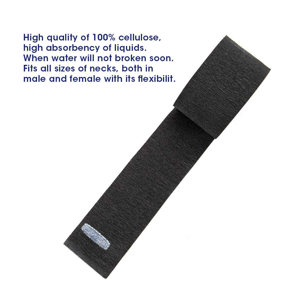 Disposable Barber Neck Strips 500pcs Black Stretchy Paper Neck Bands for Salon