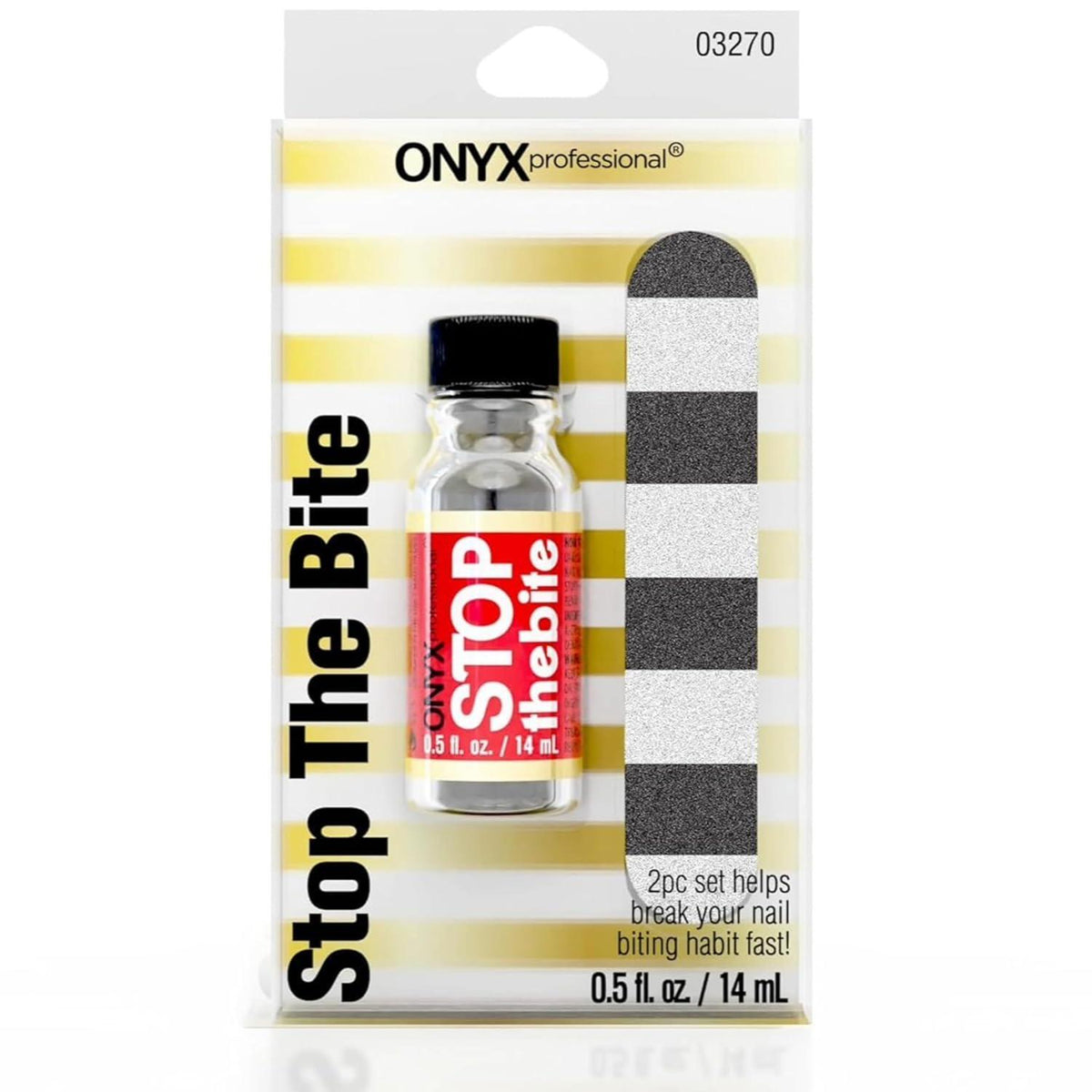 Onyx Stop the Bite Nail Biting Prevention Polish - Bitter Deterrent, Promotes Nail Growth, 0.5 Fl Oz