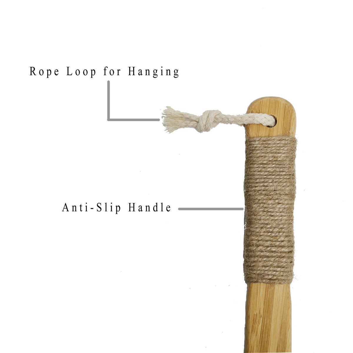 Wooden Bath Brush with Long Handle & Soft Natural Bristles for Shower & Dry Skin Care