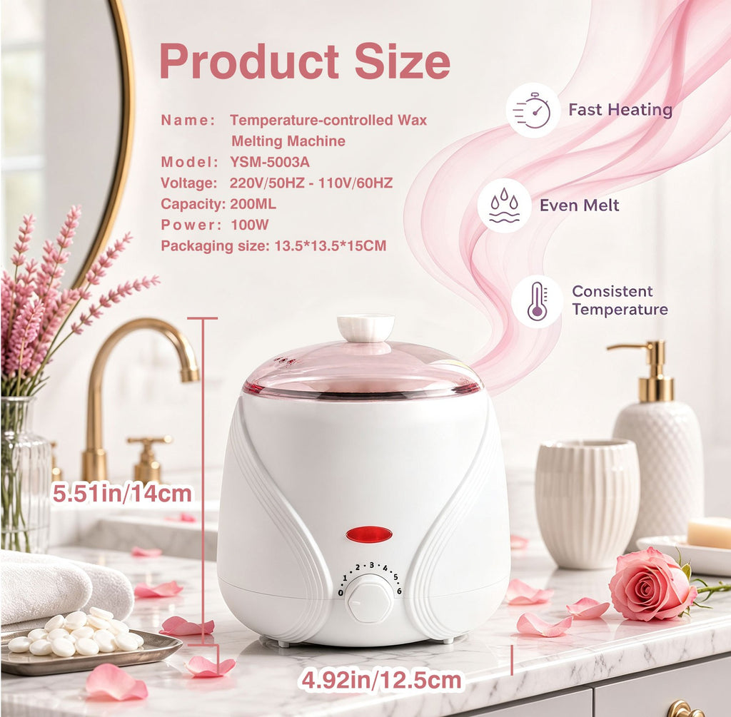 Electric Wax Heater Warmer Kit for Hair Removal with Adjustable Temperature and Wax Beans