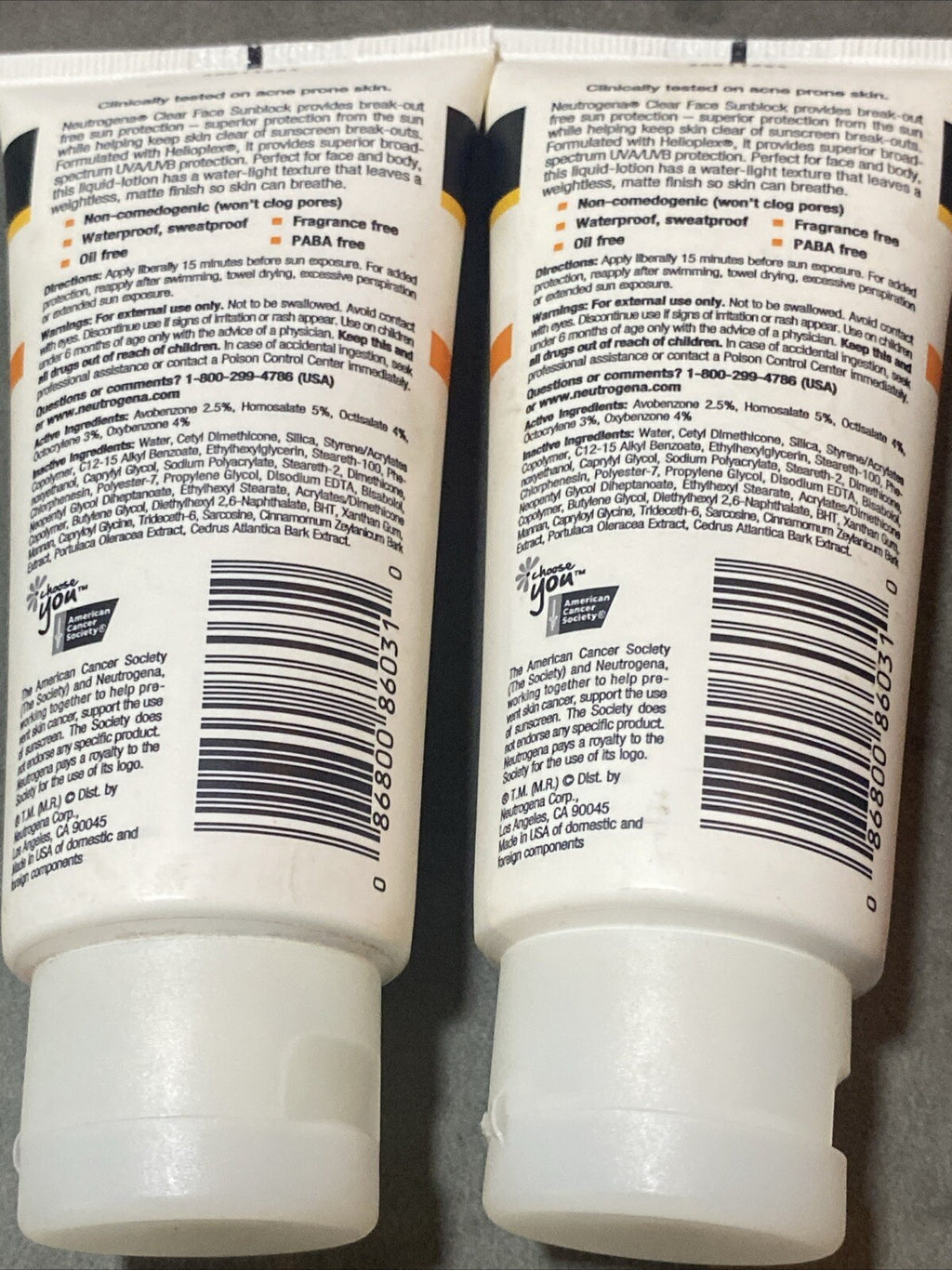 Neutrogena Clear Face Sunscreen Lotion SPF 30 - Lot of 2 Sunblock