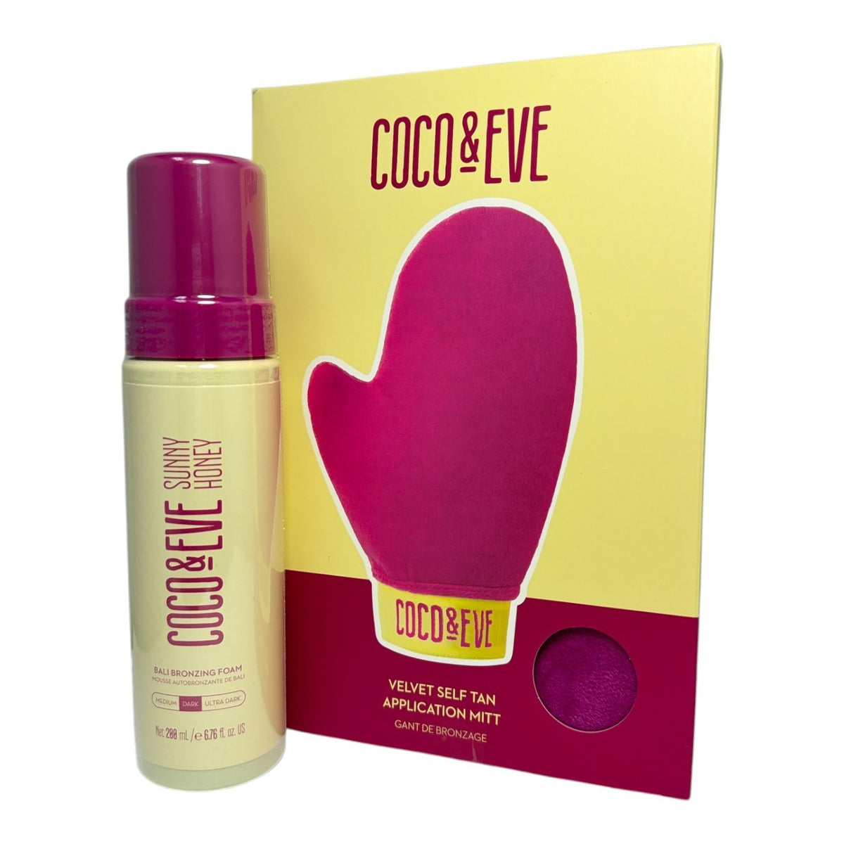Coco & Eve Sunny Honey Bali Bronzing Foam Dark with Application Mitt 200ml