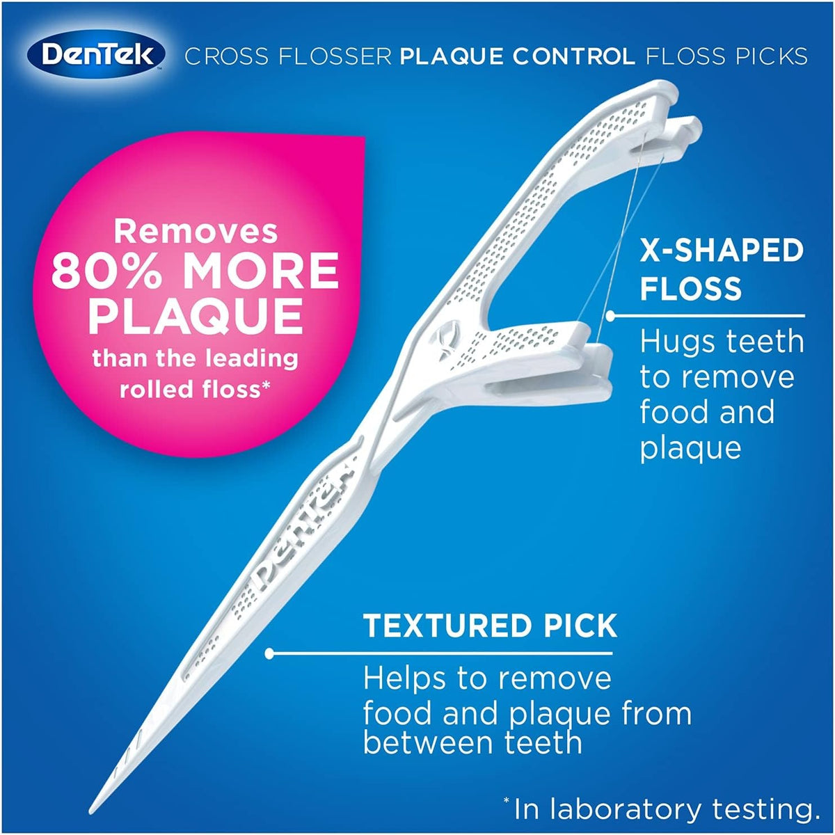 X-Shaped Dental Floss Picks Pack of 3 - Plaque Removal & Oral Hygiene