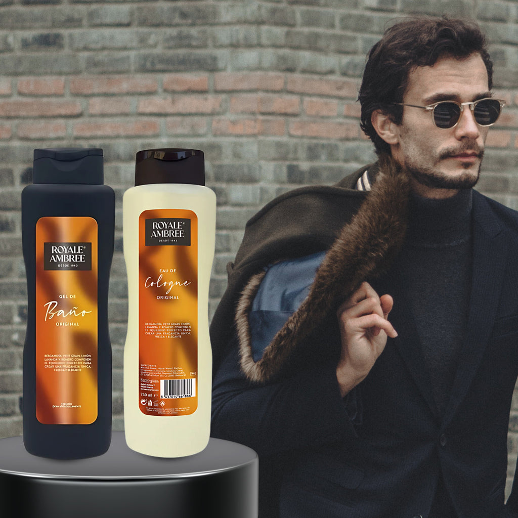 Men's Shower Gel and Cologne Set - Royale Ambree 750ml Fresh Fragrance