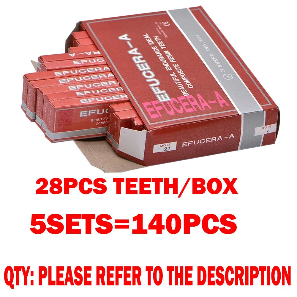 Denture Set 5 Pieces Acrylic Resin Full Upper & Lower Dentures - A2 A3 Shades