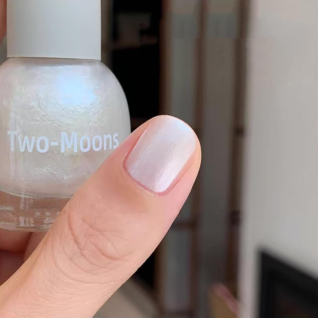 Pearl White Nail Polish 10ml Quick Dry Iridescent Shimmer for Nail Art
