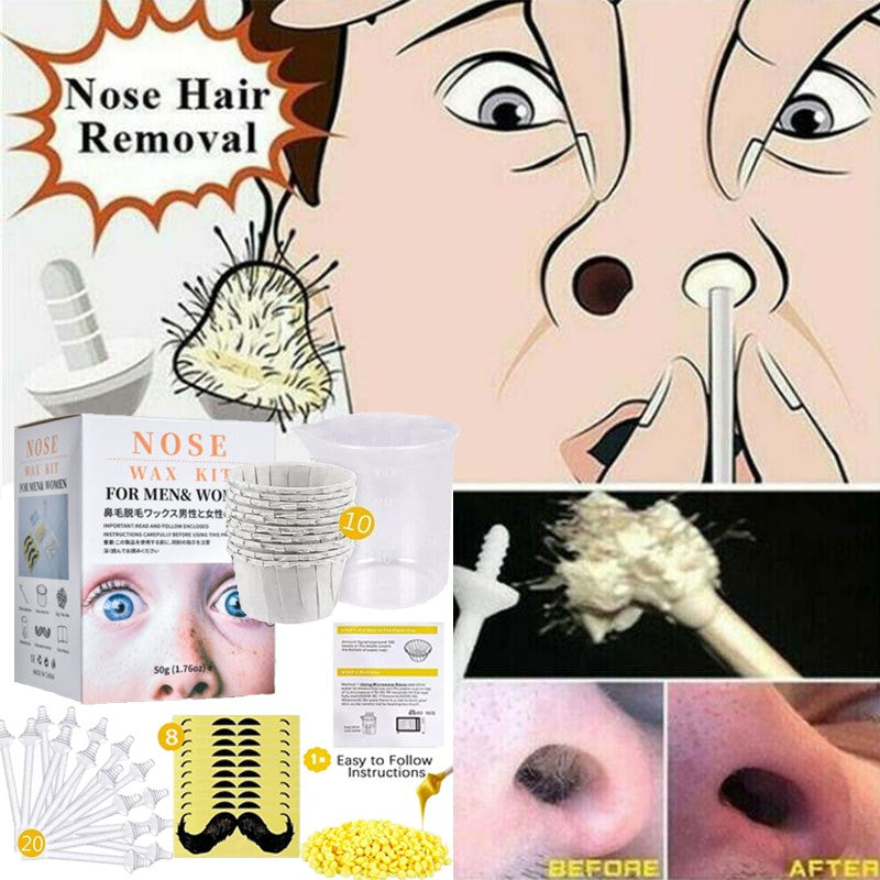 Nose Hair Wax Kit for Men and Women - Painless Nose Hair Removal 50g
