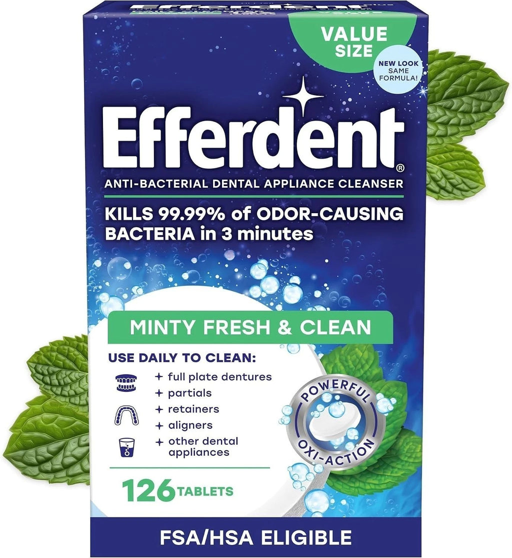 Denture & Retainer Cleaning Tablets - Minty Fresh, 126 Count