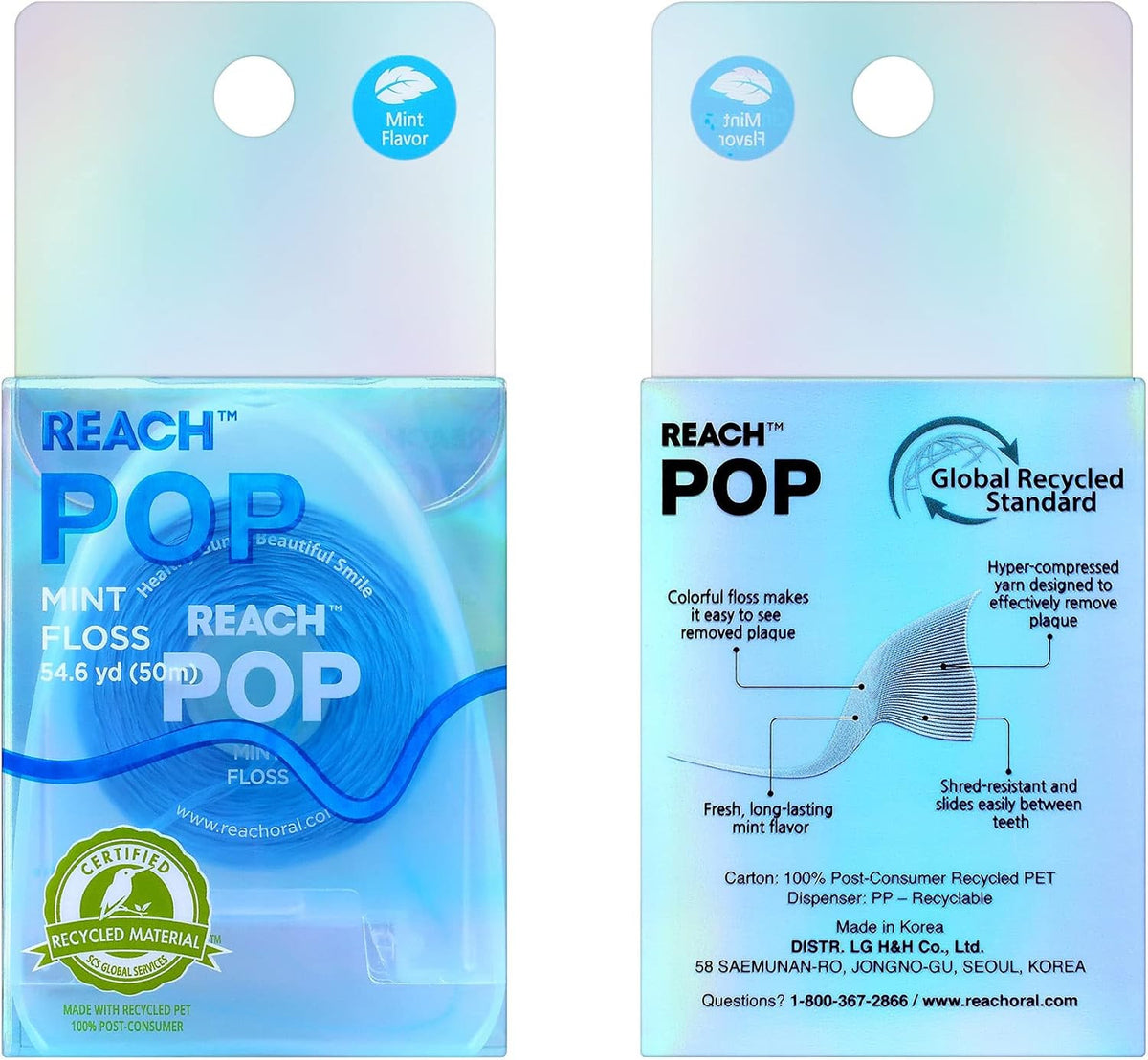 Dental Floss Mint Flavored Shred Resistant Vegan Micro-Thread Plaque Remover