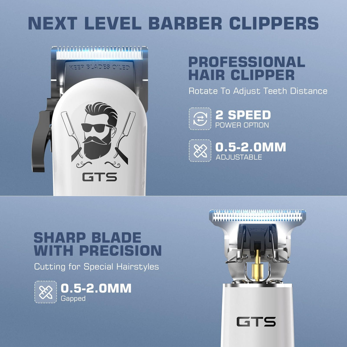 Professional Hair Clippers & Trimmer Kit for Men Salon Grooming Set