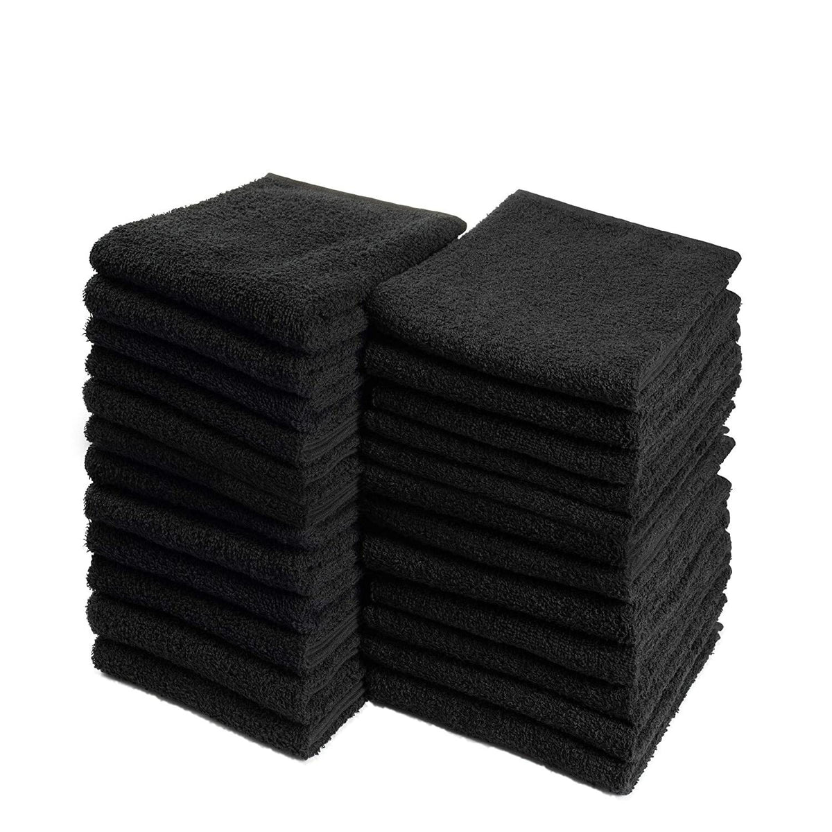 Black Cotton Salon Towels Pack of 24 16x27 Inches for Spa & Salon Use