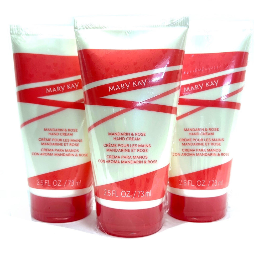 Mary Kay Mandarin & Rose Hand Cream Set - 3 Full-Size 2.5 Fl Oz Lot