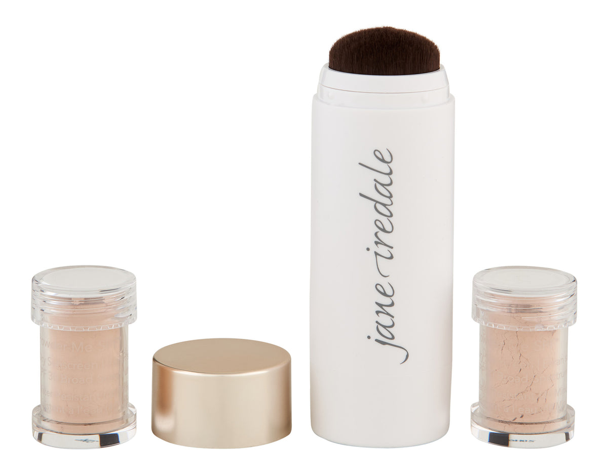 Refillable Powder SPF 30 Dry Sunscreen Brush for Face & Body - Nude