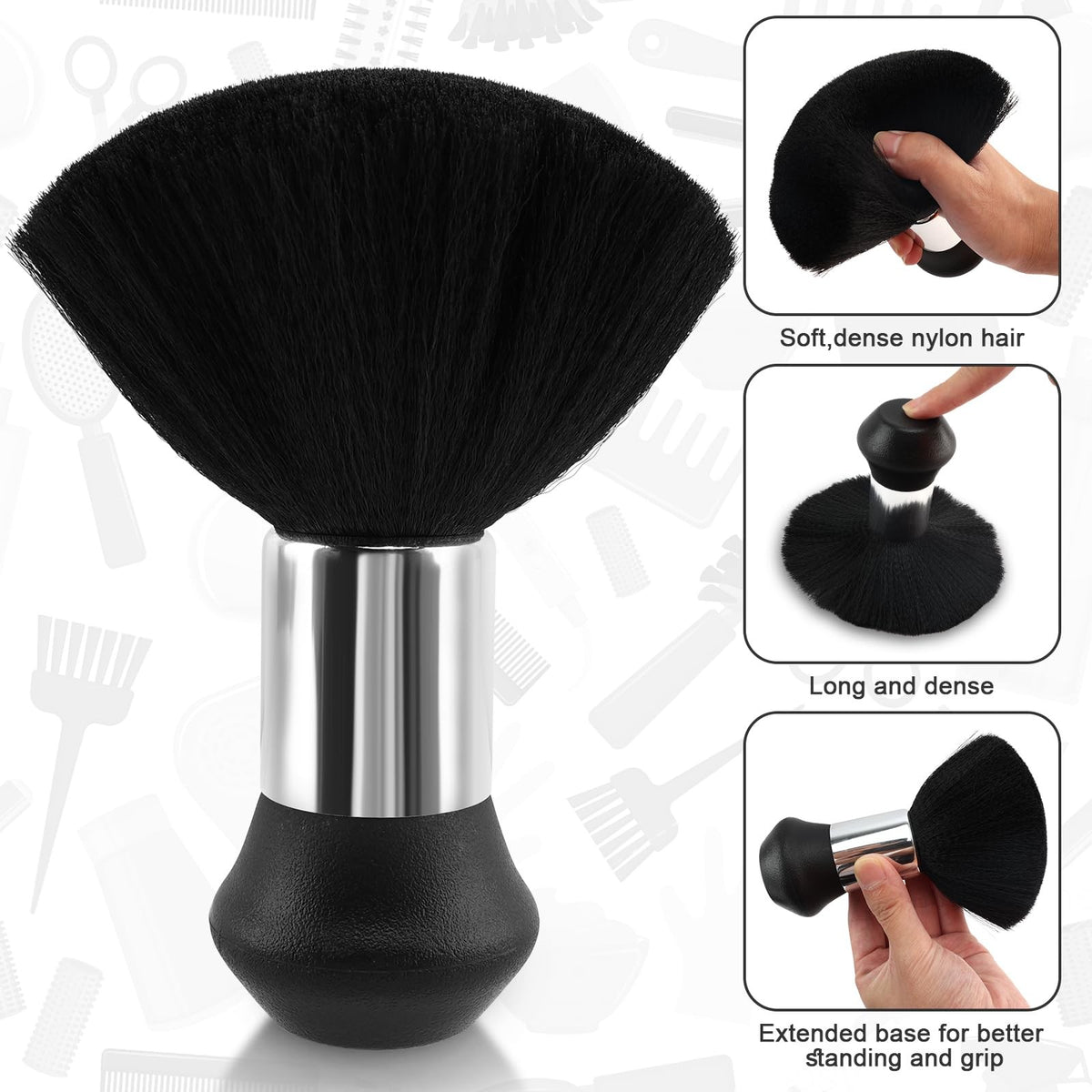 Hair Cutting Barber Cape with Neck Duster & Brush Set for Salon & Home Use