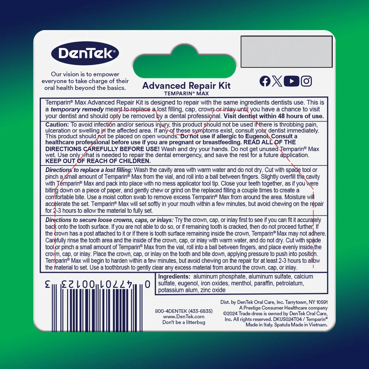 Dental Repair Kit for Loose Fillings - Emergency Temporary Tooth Fix, 13+ Repairs