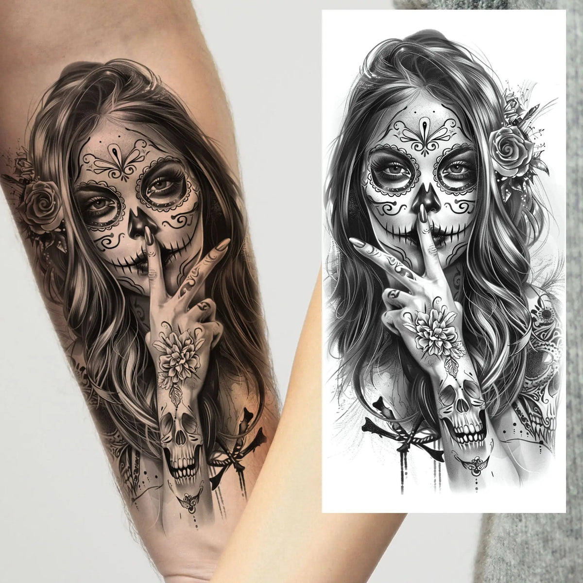 Waterproof Temporary Tattoo Sticker - Evil Joker Face, Long Lasting Realistic Design