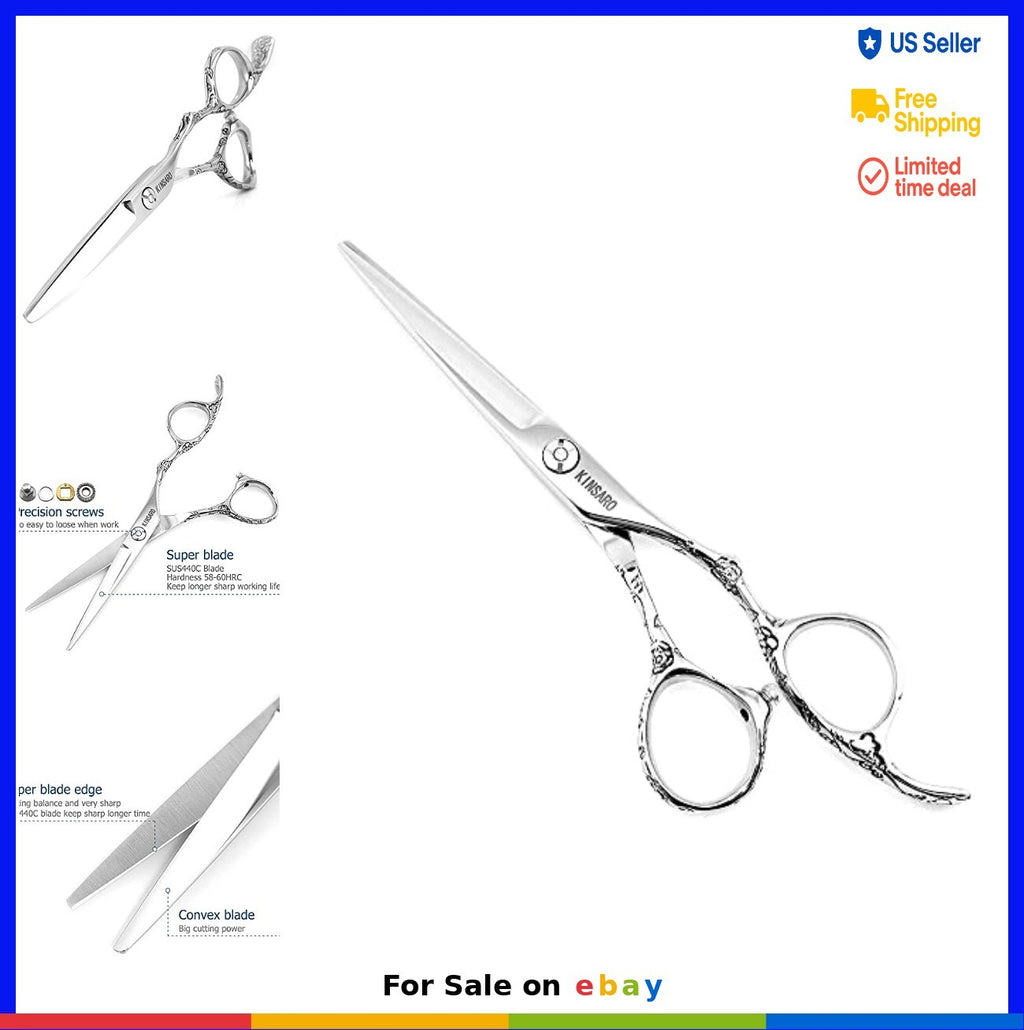 Professional Hair Cutting Scissors 5.5 Inch Steel Shears with Rose Handle