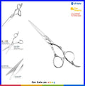 Professional Hair Cutting Scissors 5.5 Inch Steel Shears with Rose Handle