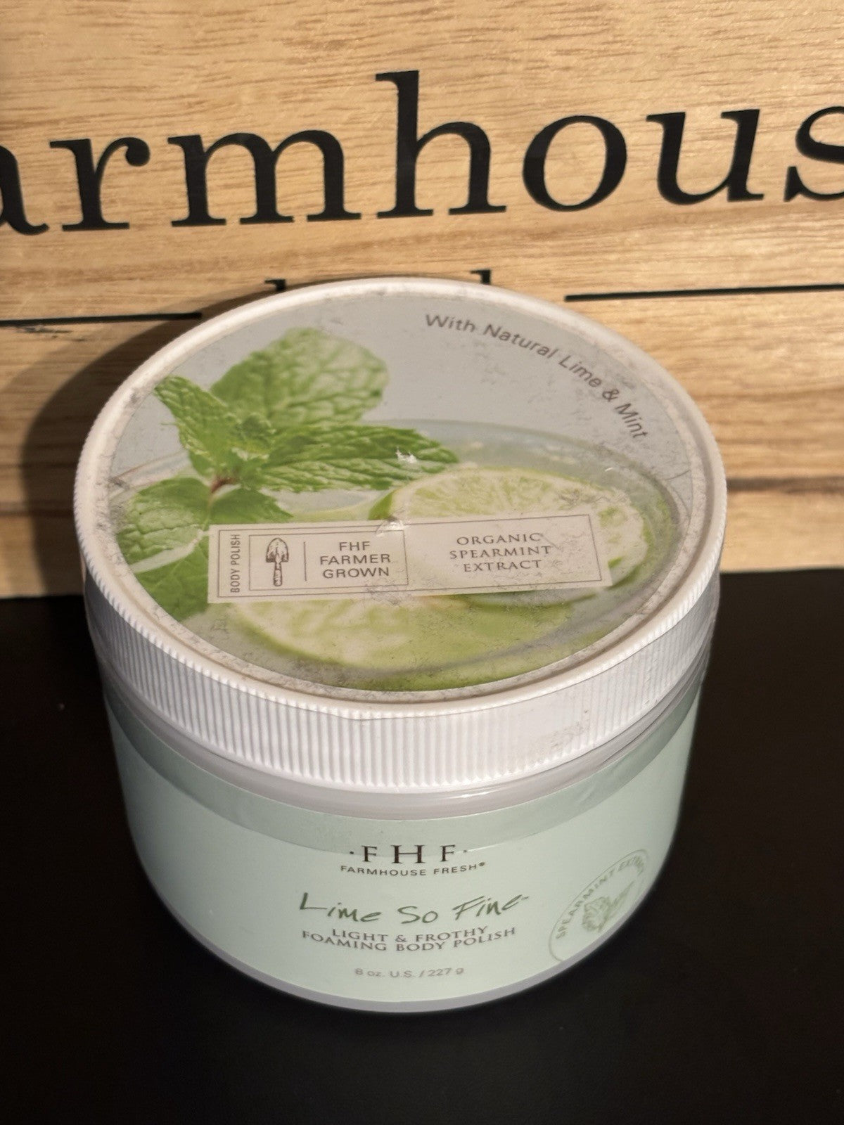 Farmhouse Fresh Lime So Fine 8oz Light Frothy Foaming Body Polish - New Sealed