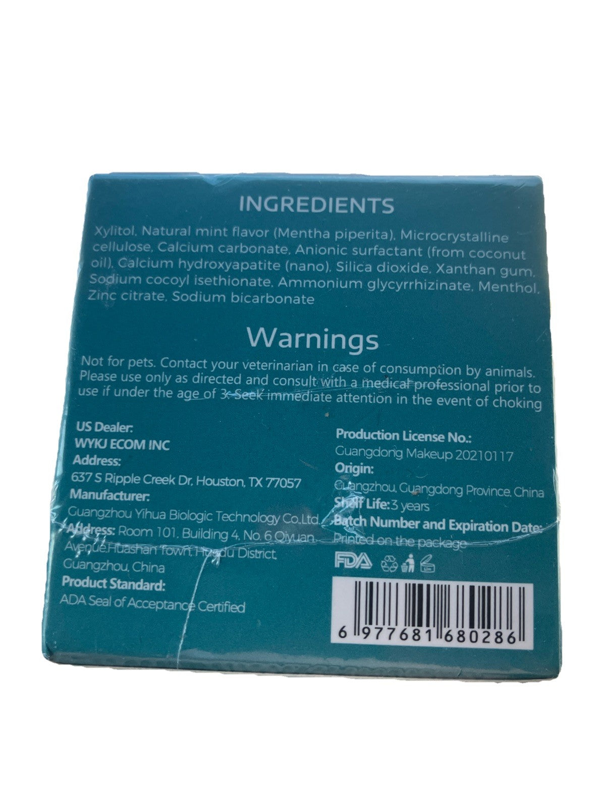 Hydroxyapatite Toothpaste Tablets 62 Count Natural Oral Care