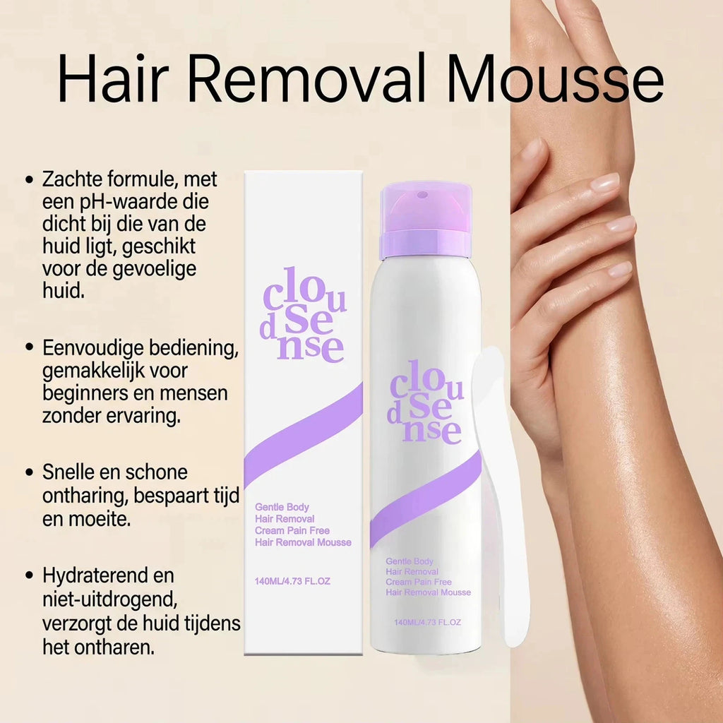 Gentle Hair Removal Mousse Spray with Aloe & Hyaluronic Acid - Full Body