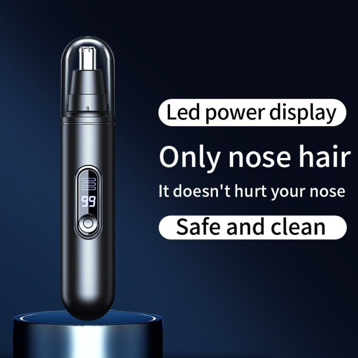 USB Rechargeable Ear & Nose Hair Trimmer with LED Screen for Men Women