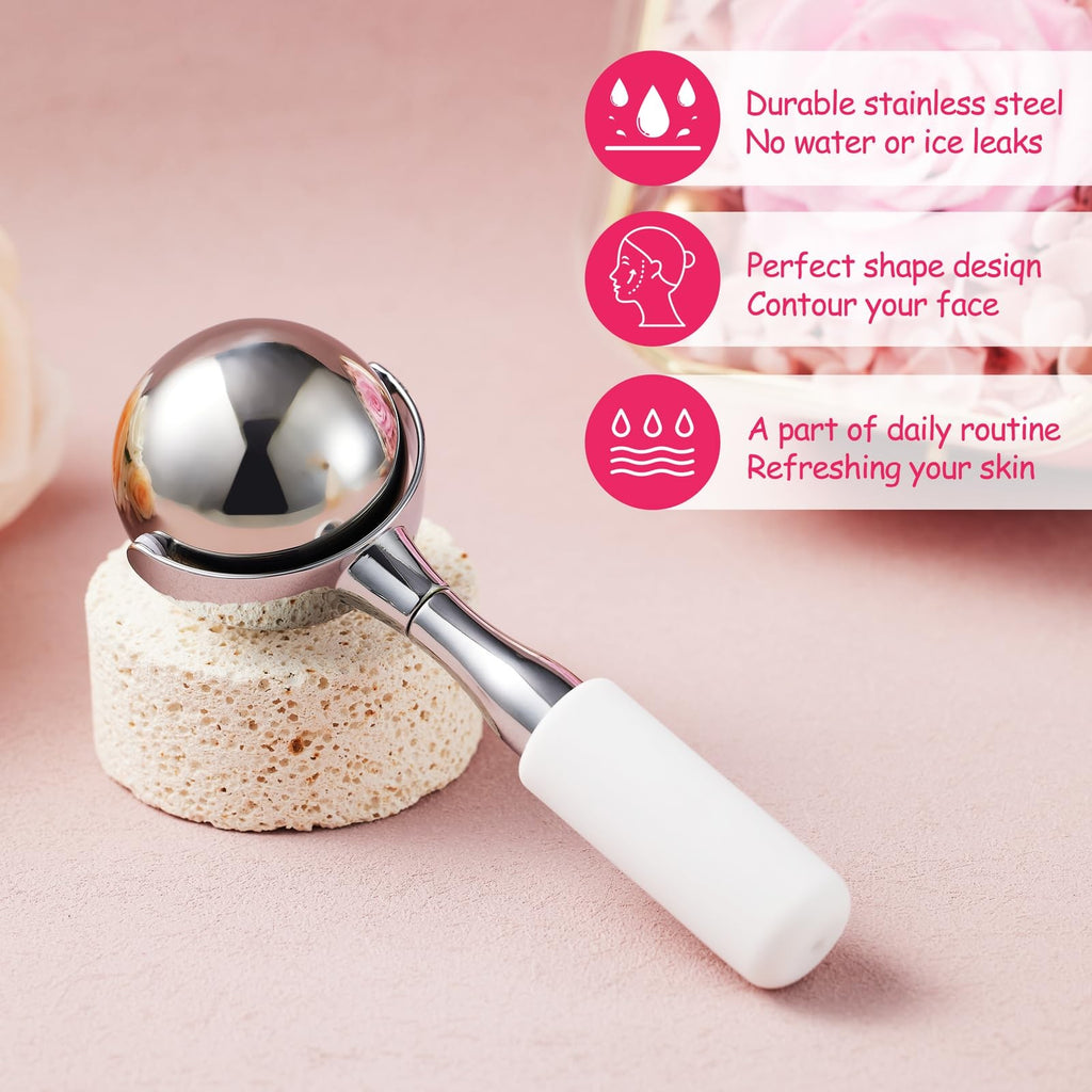 Cryo Face Sticks - 360° Rotating Stainless Steel Ice Globes for Skin Tightening
