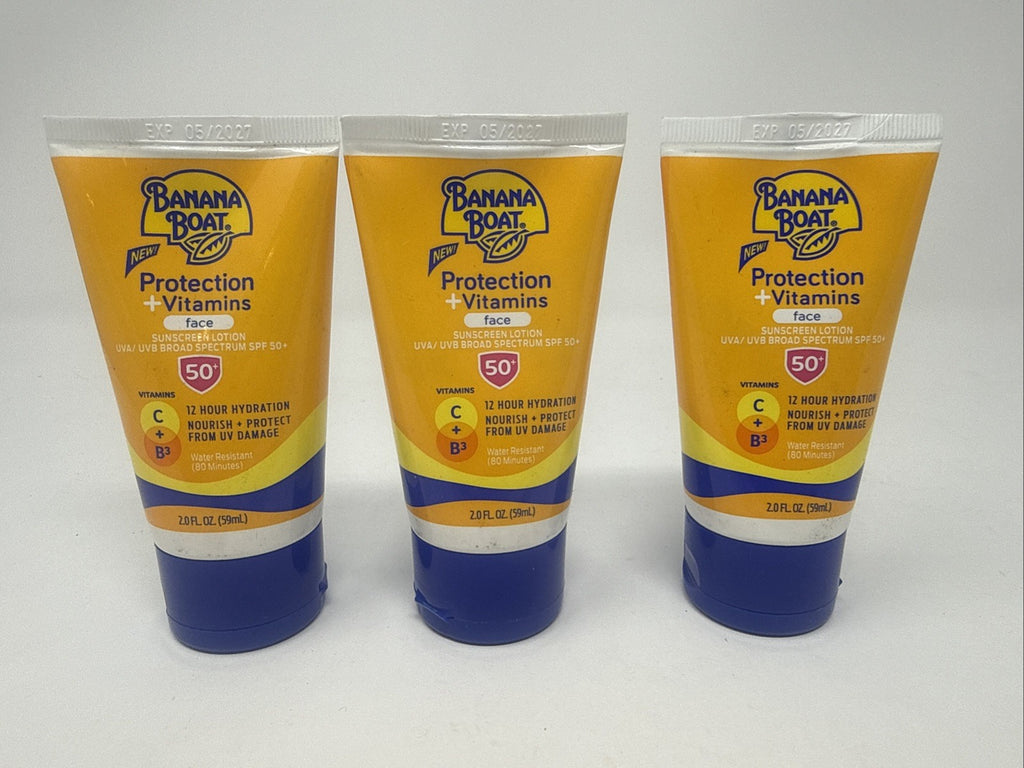 SPF 50 Sunscreen Lotion with Vitamins C & B3 - Pack of 3, 4.5 Oz