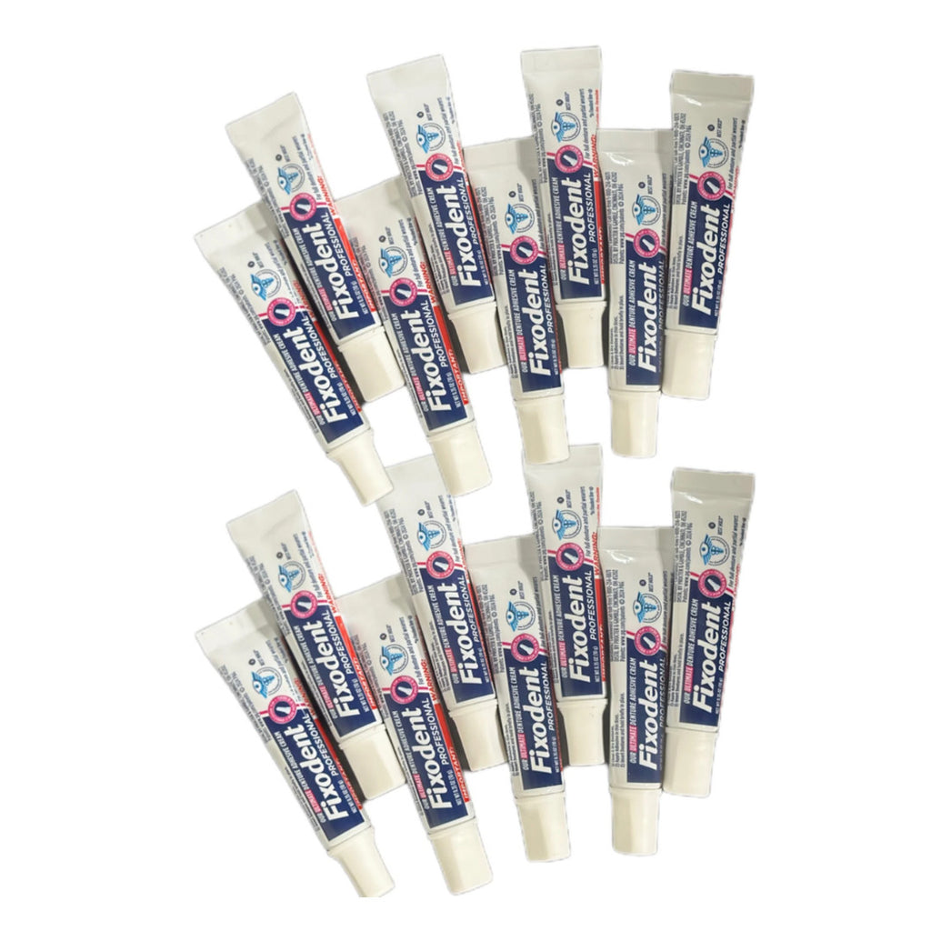Denture Adhesive Tubes 50 Pack Travel Size 0.35 oz - Strong Hold & Seals Food