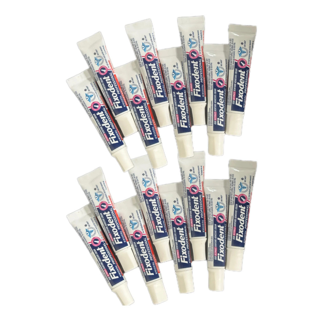 Denture Adhesive Tubes 50 Pack Travel Size 0.35 oz - Strong Hold & Seals Food