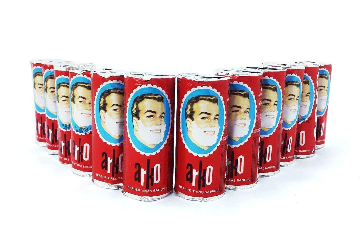 Arko Shaving Soap Stick Pack of 12 - Traditional Men’s Razor Lubricating Lather