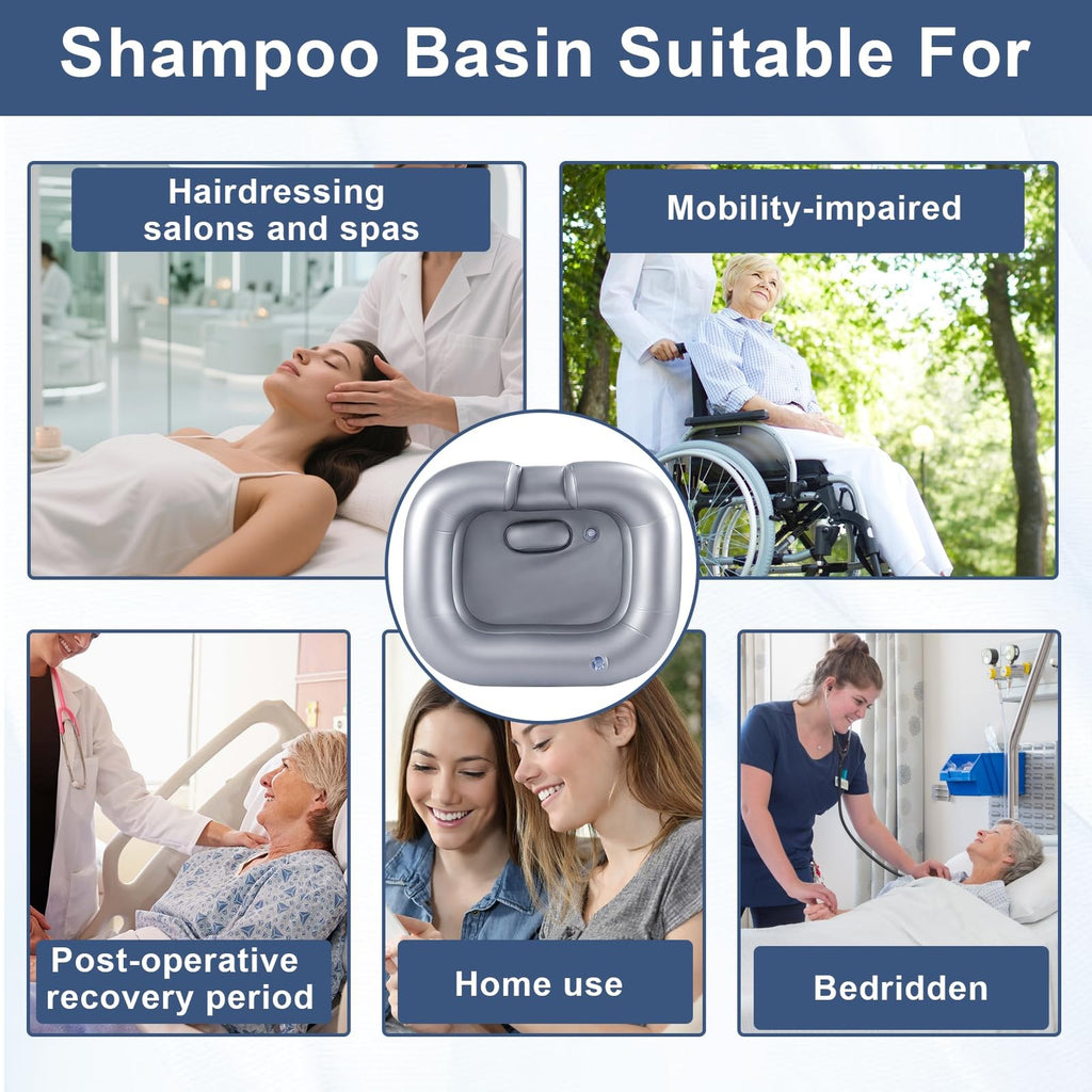 Inflatable Portable Shampoo Basin for Bedridden & Disabled Care