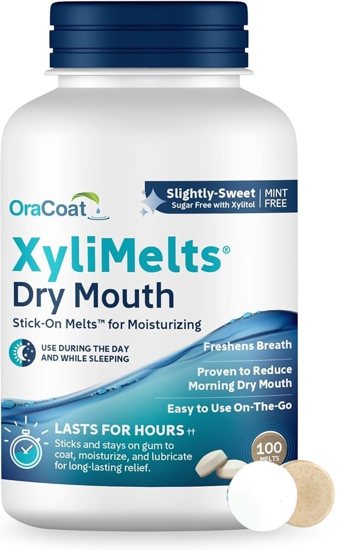 Dry Mouth Relief Melts with Xylitol - 100 Count Mint-Free Discs