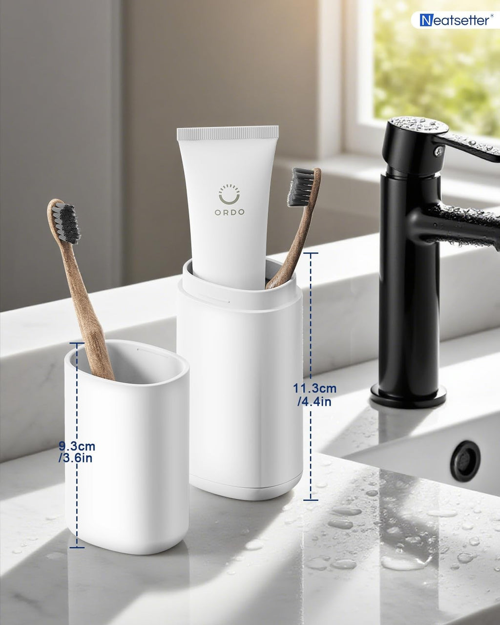 Travel Toothbrush Holder with Rinse Cup – Portable Organizer for Electric Toothbrushes