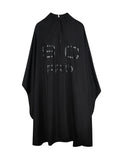 Extra-Long Black Barber Cape with Water-Resistant Fabric for Salon & Haircutting