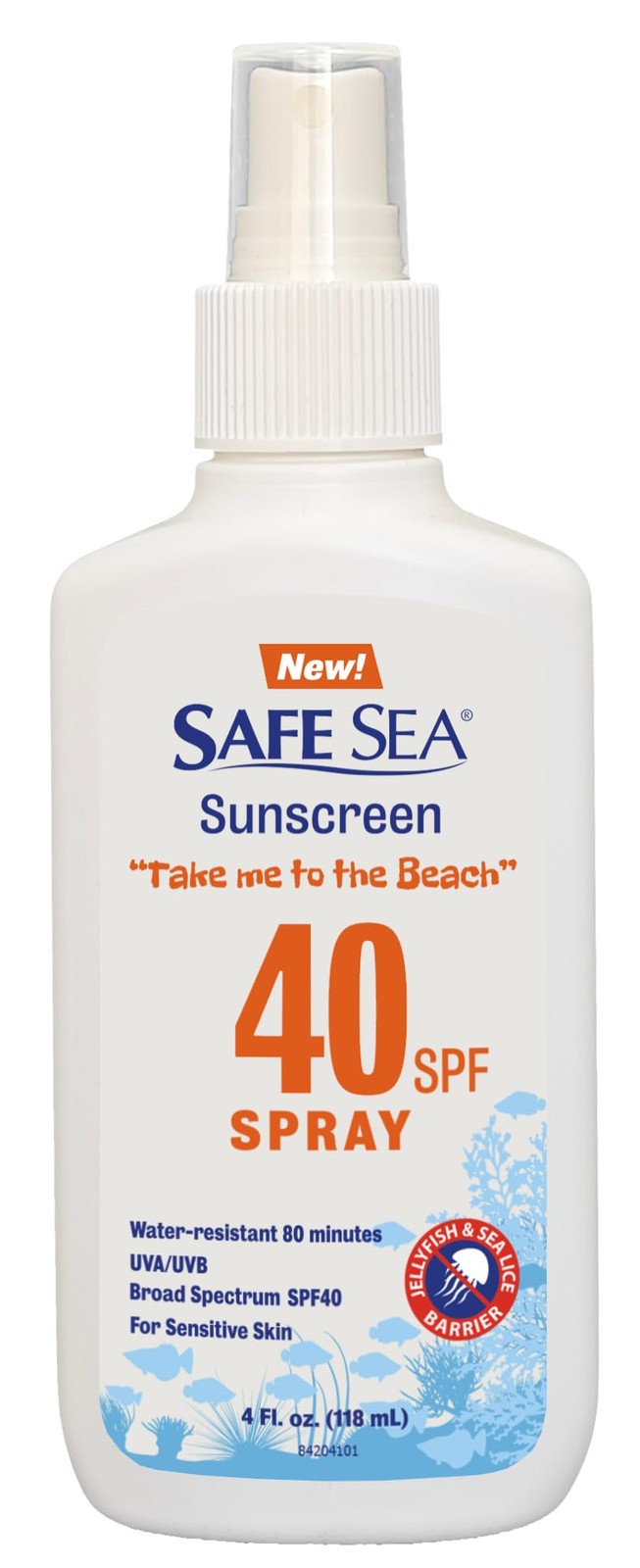 Jellyfish Sting-Blocking Sunscreen SPF 40+ - Reef Safe, Paraben-Free, 4 Fl Oz