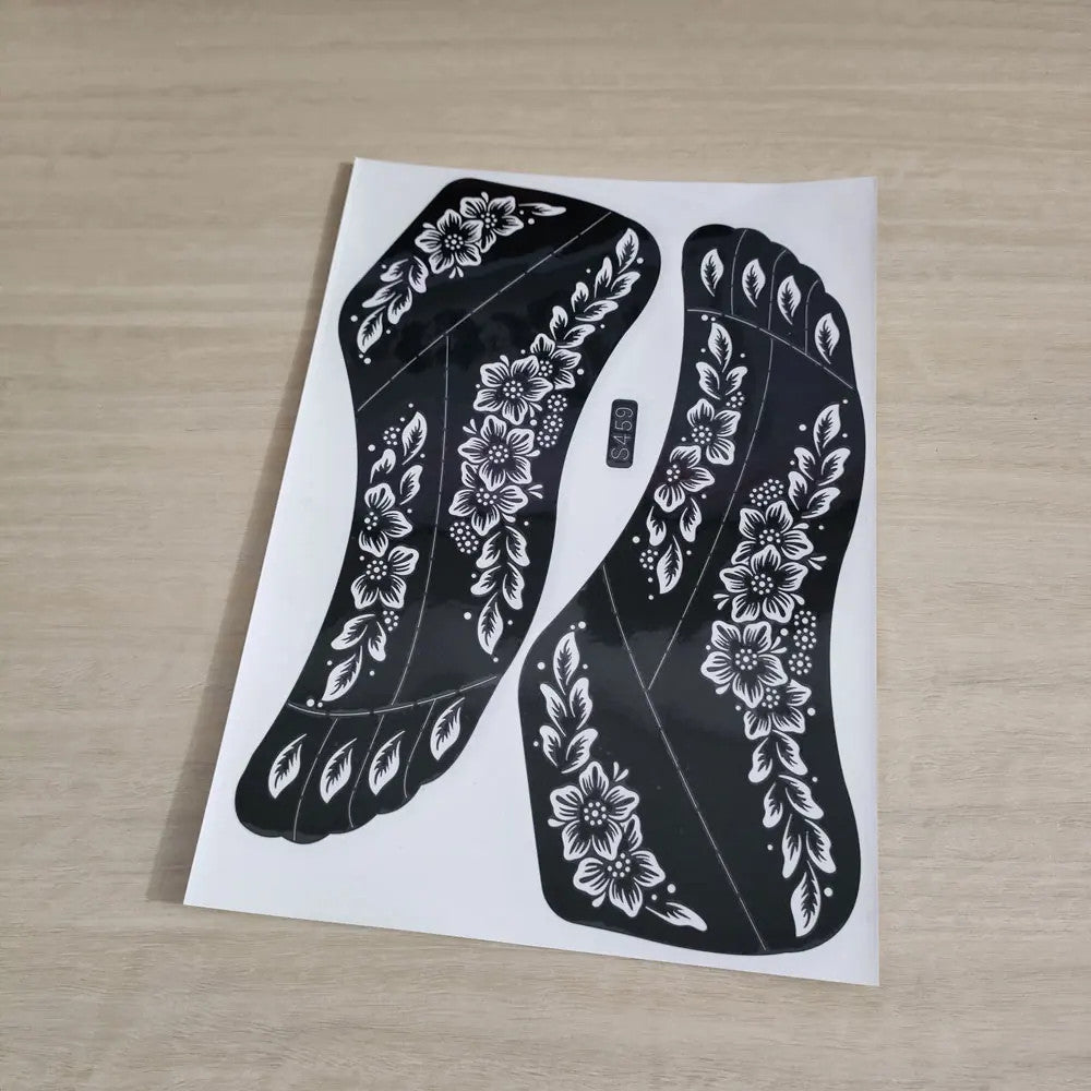 Reusable Foot Henna Stencil Template for Women Body Art Mehndi