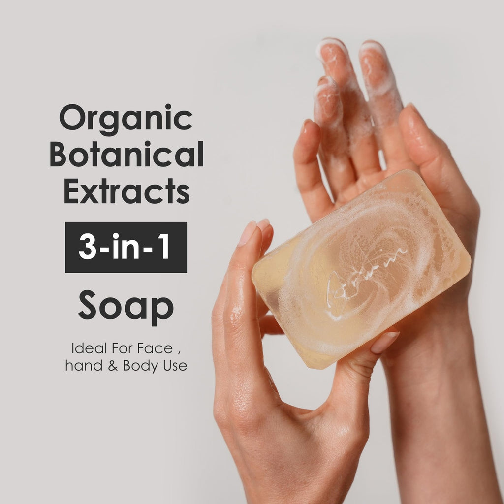 Glycerin Soap Bar 180g - Natural Transparent Face & Body Cleanser with Pine Scent