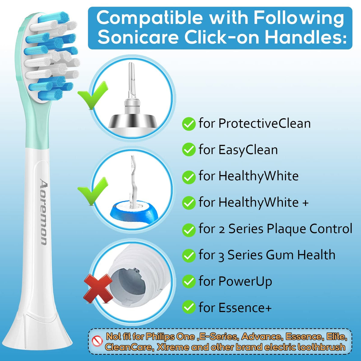 Replacement Toothbrush Heads for Philips Sonicare C3 6 Pack - Gentle Plaque Removal