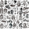 Temporary Tattoos Kit 12 Sheets Halloween Chicano Cholo Chola 110+ Designs Waterproof