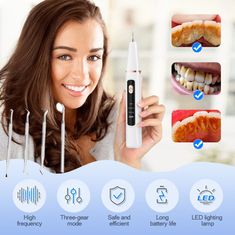 Electric Tooth Cleaner Kit Ultrasonic Dental Scaler Teeth Stain Remover