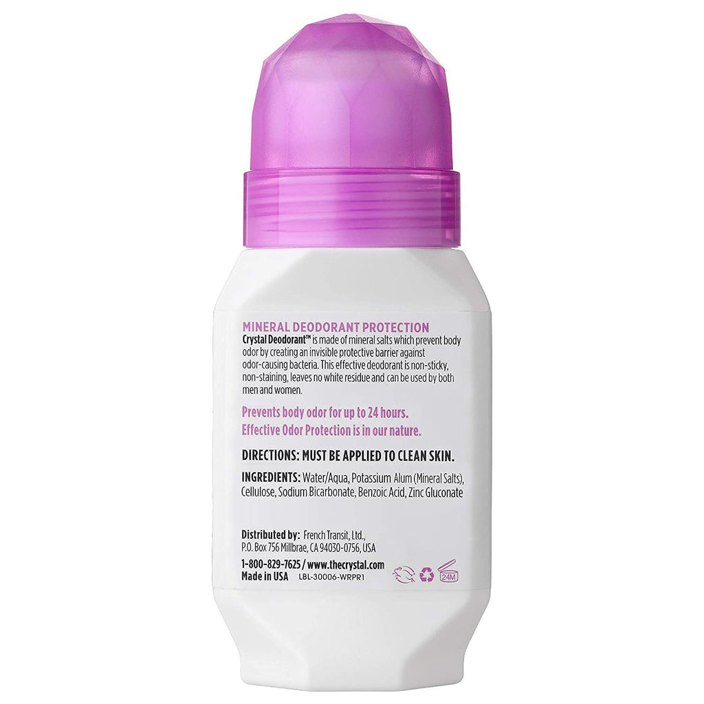 Natural Alum Stone Deodorant - Mineral Crystal Roll-On for Sensitive Skin