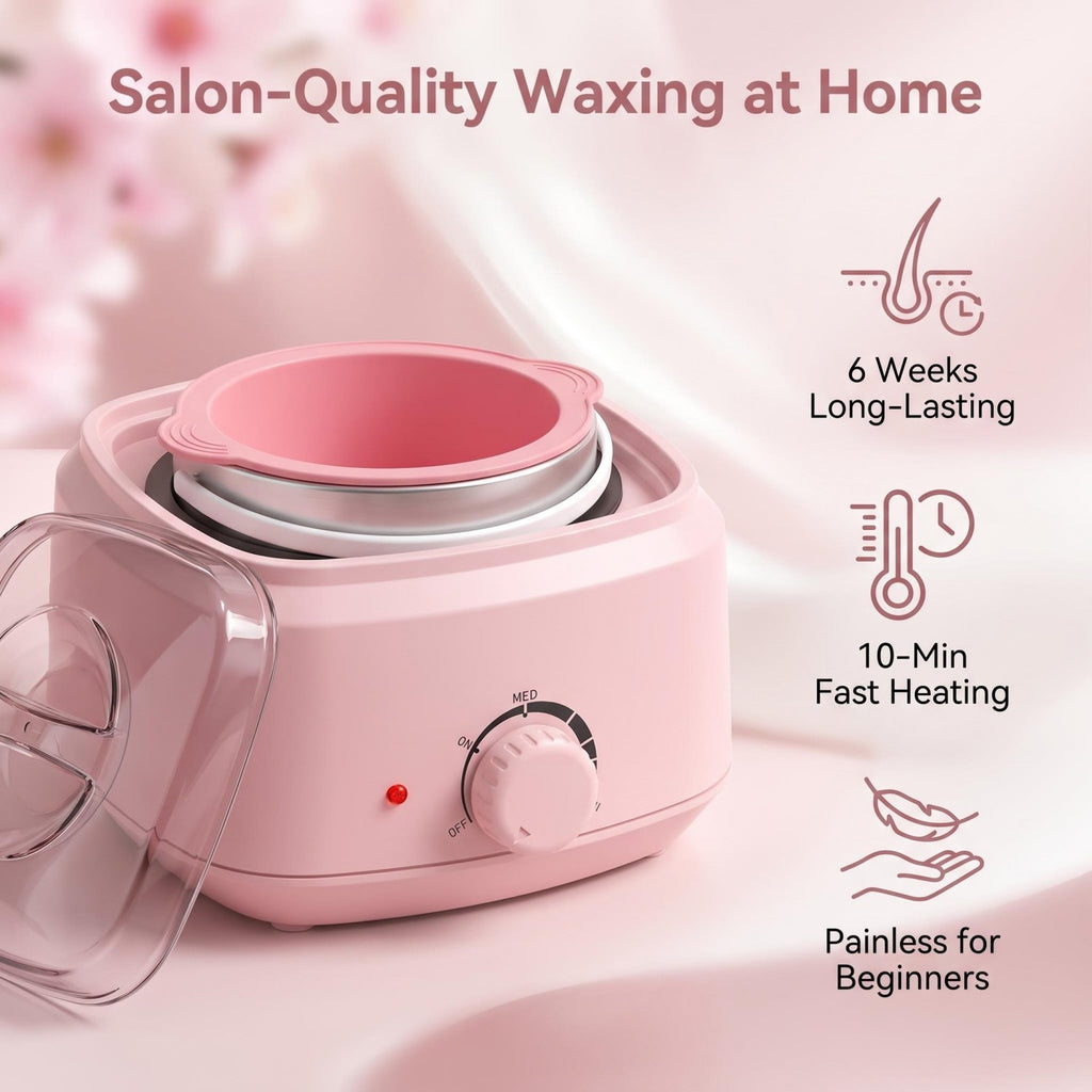 Electric Wax Heater Warmer Kit for Hair Removal - 500g Hard Wax Beans & Accessories
