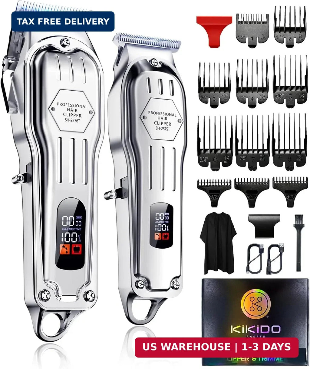 Cordless Hair Clippers for Men Professional Haircut Trimmer with Guide Combs